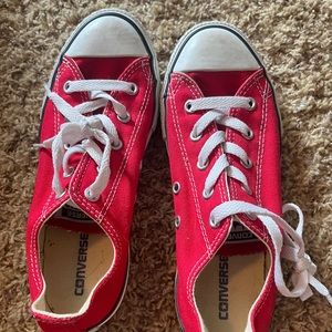 Unisex kids size 3 red converse